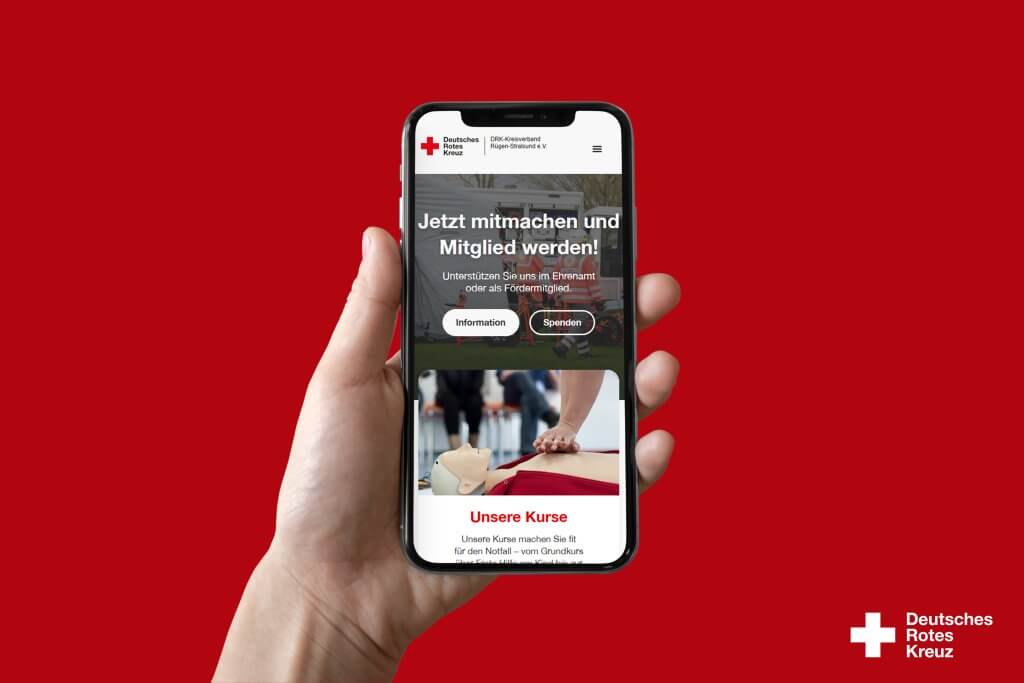 drk rügen stralsund website wcag 2.1 konform mockup mobil